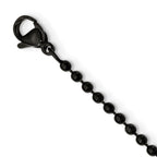 FJC Finejewelers Stainless Steel Brushed and Black IP-plated Cross 24in Necklace 24 Inches x 28 mm
