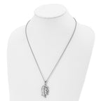 FJC Finejewelers Stainless Steel Polished Jesus Silhouette 22in Necklace 22 Inches x 25.28 mm