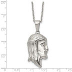 FJC Finejewelers Stainless Steel Polished Jesus Silhouette 22in Necklace 22 Inches x 25.28 mm