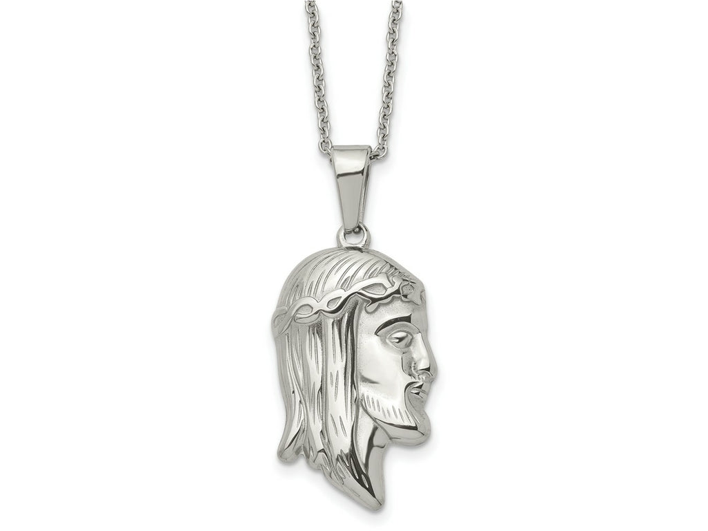 FJC Finejewelers Stainless Steel Polished Jesus Silhouette 22in Necklace 22 Inches x 25.28 mm