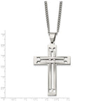 FJC Finejewelers Stainless Steel Polished Cross 24in Necklace 24 Inches x 41 mm