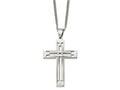 FJC Finejewelers Stainless Steel Polished Cross 24in Necklace 24 Inches x 41 mm