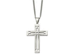 FJC Finejewelers Stainless Steel Polished Cross 24in Necklace 24 Inches x 41 mm