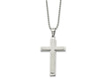 FJC Finejewelers Stainless Steel Ball Brushed and Layered Cross 22in Necklace 22 Inches x 31 mm