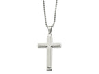 FJC Finejewelers Stainless Steel Ball Brushed and Layered Cross 22in Necklace 22 Inches x 31 mm