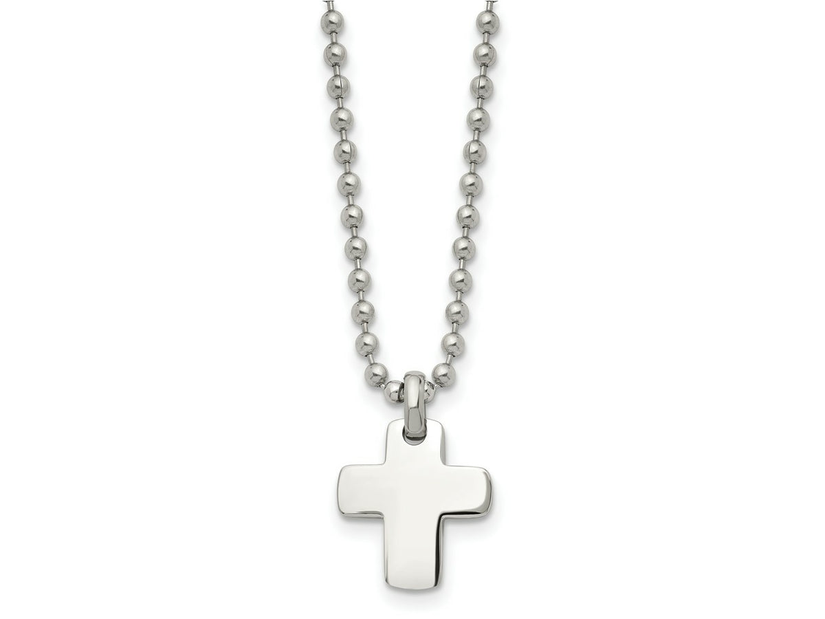 FJC Finejewelers Stainless Steel Polished Cross 20in Necklace 20 Inches x 15 mm