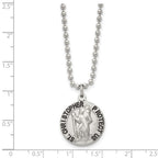FJC Finejewelers Stainless Steel Ball Brushed and Enameled St. Christopher Medal Necklace 22 Inches