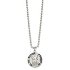 FJC Finejewelers Stainless Steel Ball Brushed and Enameled St. Christopher Medal Necklace 22 Inches