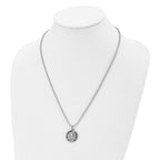 FJC Finejewelers Stainless Steel Ball Brushed and Enameled St. Christopher Medal Necklace 22 Inches