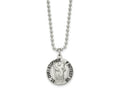 FJC Finejewelers Stainless Steel Ball Brushed and Enameled St. Christopher Medal Necklace 22 Inches