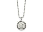 FJC Finejewelers Stainless Steel Ball Brushed and Enameled St. Christopher Medal Necklace 22 Inches