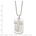 FJC Finejewelers Stainless Steel and Textured 2 Piece Cross Dog Tag 24in Necklace 24 Inches x 25 mm