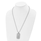 FJC Finejewelers Stainless Steel and Textured 2 Piece Cross Dog Tag 24in Necklace 24 Inches x 25 mm