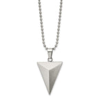 FJC Finejewelers Stainless Steel Ball Brushed Triangle Necklace 22 Inches x 24.45 mm