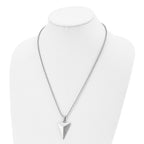 FJC Finejewelers Stainless Steel Ball Brushed Triangle Necklace 22 Inches x 24.45 mm