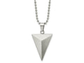 FJC Finejewelers Stainless Steel Ball Brushed Triangle Necklace 22 Inches x 24.45 mm