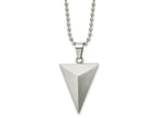 FJC Finejewelers Stainless Steel Ball Brushed Triangle Necklace 22 Inches x 24.45 mm