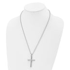 FJC Finejewelers Stainless Steel Brushed and Cross 22in Necklace 22 Inches x 28 mm