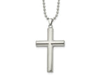 FJC Finejewelers Stainless Steel Brushed and Cross 22in Necklace 22 Inches x 28 mm