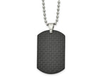 FJC Finejewelers Stainless Steel Ball Brushed Black Solid Carbon Fiber Dog Tag Necklace 22 Inches x 25.16 mm