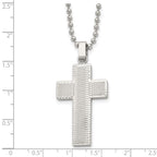 FJC Finejewelers Stainless Steel Polished Laser cut Cross 22in Necklace 22 Inches x 21 mm