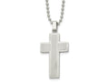 FJC Finejewelers Stainless Steel Polished Laser cut Cross 22in Necklace 22 Inches x 21 mm