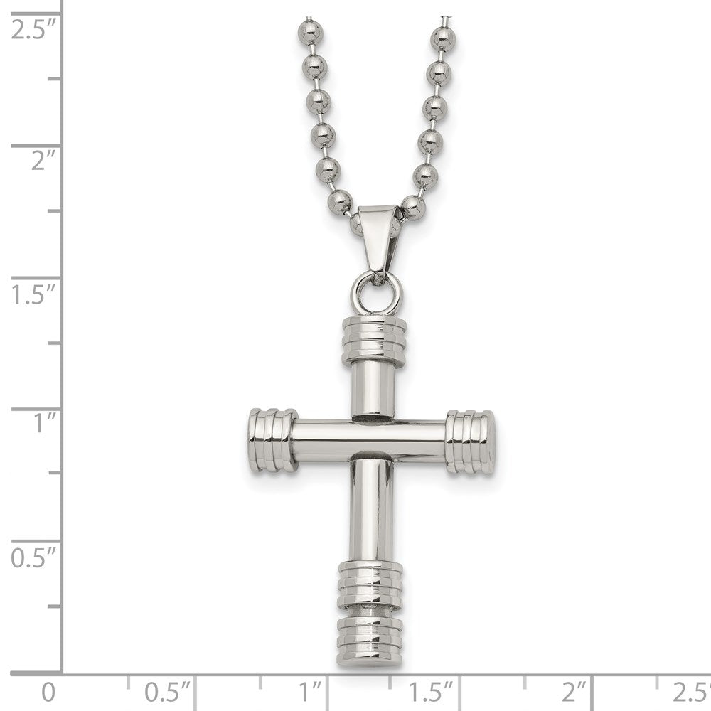 FJC Finejewelers Stainless Steel Polished Cross 22in Necklace 22 Inches x 22 mm