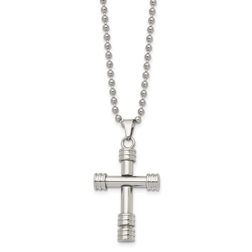 FJC Finejewelers Stainless Steel Polished Cross 22in Necklace 22 Inches x 22 mm