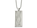 FJC Finejewelers Stainless Steel Ball Polished Wave Design Dog Tag Necklace 22 Inches x 18.68 mm