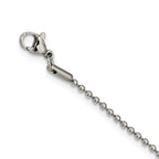 FJC Finejewelers Stainless Steel Ball and Satin Hammered with CZ Cross Necklace 22 Inches x 26 mm