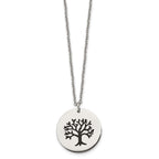 FJC Finejewelers Stainless Steel Polished and Enameled Family Tree of Life Necklace 22 Inches x 25.03 mm
