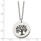 FJC Finejewelers Stainless Steel Polished and Enameled Family Tree of Life Necklace 22 Inches x 25.03 mm