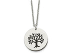 FJC Finejewelers Stainless Steel Polished and Enameled Family Tree of Life Necklace 22 Inches x 25.03 mm