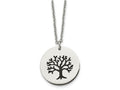 FJC Finejewelers Stainless Steel Polished and Enameled Family Tree of Life Necklace 22 Inches x 25.03 mm