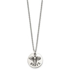 FJC Finejewelers Stainless Steel Cable and Enameled Bumble Bee BRAVE Necklace 22 Inches x 22.07 mm