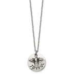 FJC Finejewelers Stainless Steel and Enameled Bumble Bee JOYFUL Necklace 22 Inches x 21.97 mm