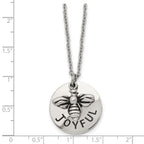 FJC Finejewelers Stainless Steel and Enameled Bumble Bee JOYFUL Necklace 22 Inches x 21.97 mm