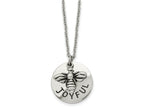 FJC Finejewelers Stainless Steel and Enameled Bumble Bee JOYFUL Necklace 22 Inches x 21.97 mm