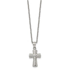 FJC Finejewelers Stainless Steel Cable and Textured Cross Necklace 22 Inches x 15 mm