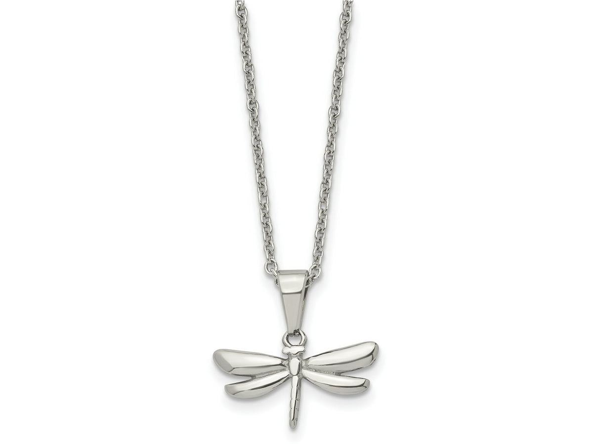 FJC Finejewelers Stainless Steel Cable Polished Dragonfly 22in Necklace 22 Inches x 22.25 mm