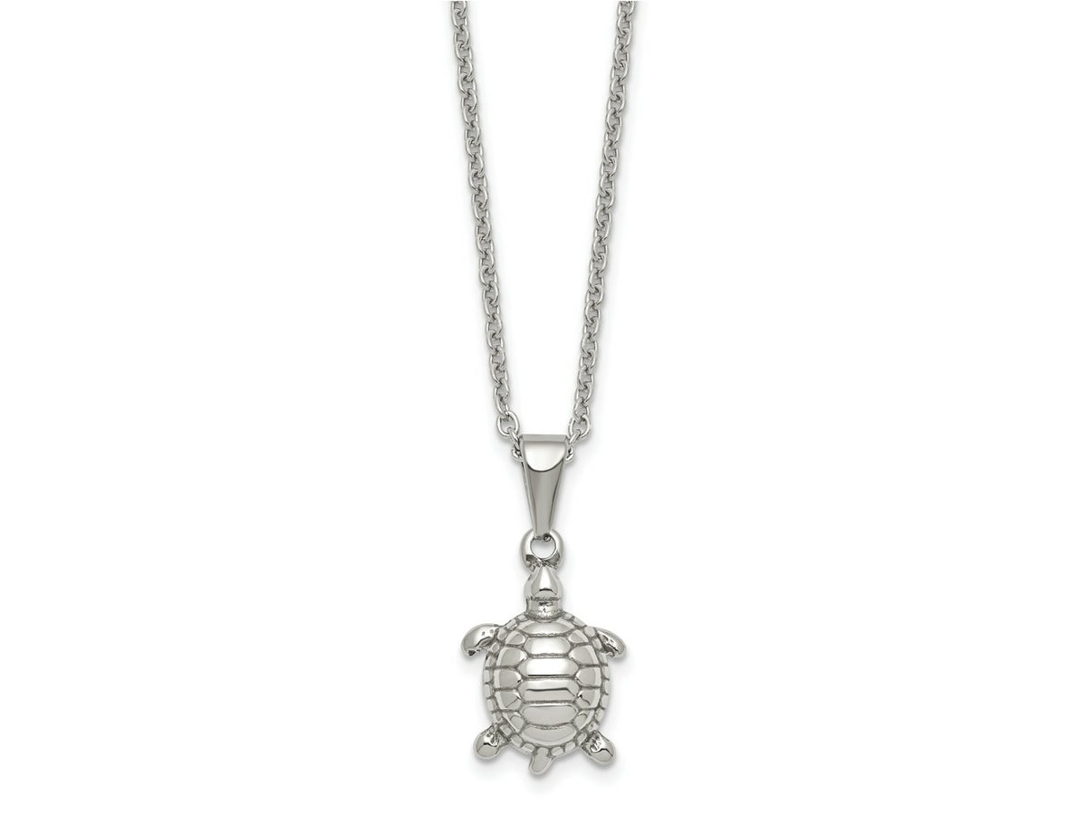 FJC Finejewelers Stainless Steel Cable Polished Turtle 22in Necklace 22 Inches x 14.2 mm