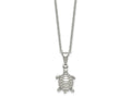 FJC Finejewelers Stainless Steel Cable Polished Turtle 22in Necklace 22 Inches x 14.2 mm