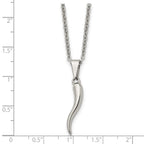 FJC Finejewelers Stainless Steel Polished Italian Horn 22in Necklace 22 Inches x 4.17 mm