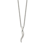 FJC Finejewelers Stainless Steel Polished Italian Horn 22in Necklace 22 Inches x 4.17 mm