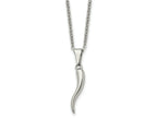 FJC Finejewelers Stainless Steel Polished Italian Horn 22in Necklace 22 Inches x 4.17 mm