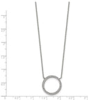 FJC Finejewelers Stainless Steel Cable with CZ Circle 17in with 2.5in ext Necklace 17 Inches x 18.33 mm