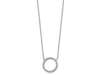 FJC Finejewelers Stainless Steel Cable with CZ Circle 17in with 2.5in ext Necklace 17 Inches x 18.33 mm