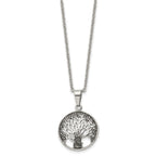 FJC Finejewelers Stainless Steel Cable Antiqued and Tree of Life 20in Necklace 20 Inches x 24.59 mm