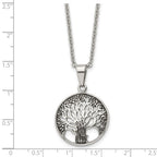 FJC Finejewelers Stainless Steel Cable Antiqued and Tree of Life 20in Necklace 20 Inches x 24.59 mm
