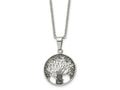 FJC Finejewelers Stainless Steel Cable Antiqued and Tree of Life 20in Necklace 20 Inches x 24.59 mm